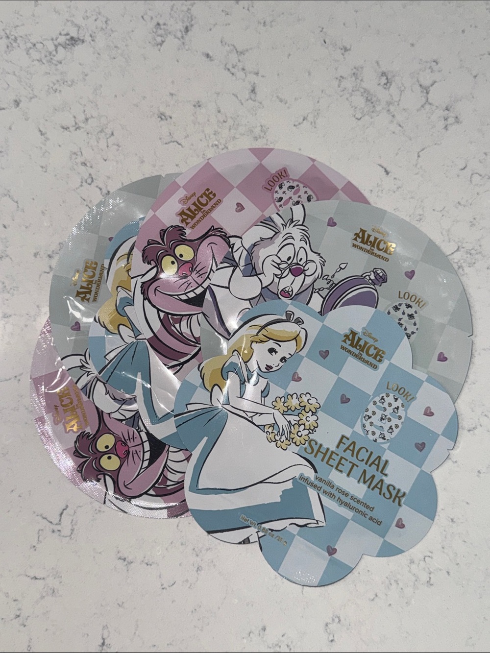 Disney Alice in Wonderland Facial Sheet Masks Set of 3.